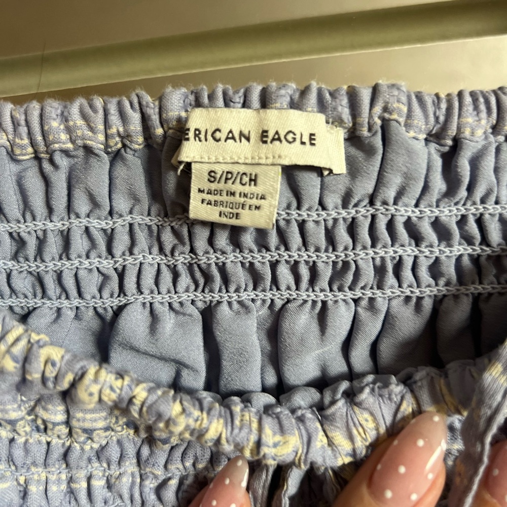 Aerie Light Blue Smocked Top - Picture 4 of 6